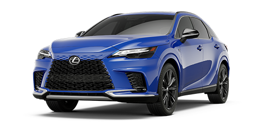 The RX 350h F SPORT Design AWD shown in Grecian Water.